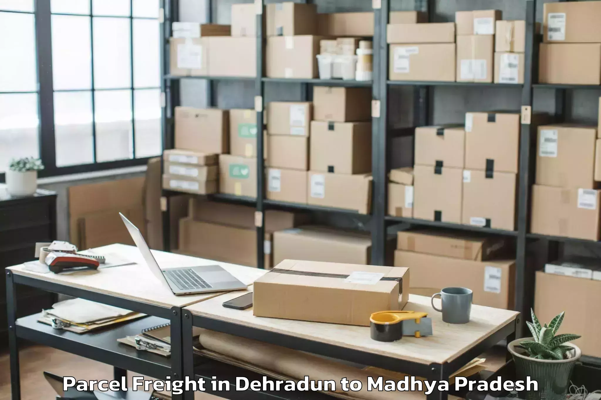 Top Dehradun to Narwar Parcel Freight Available